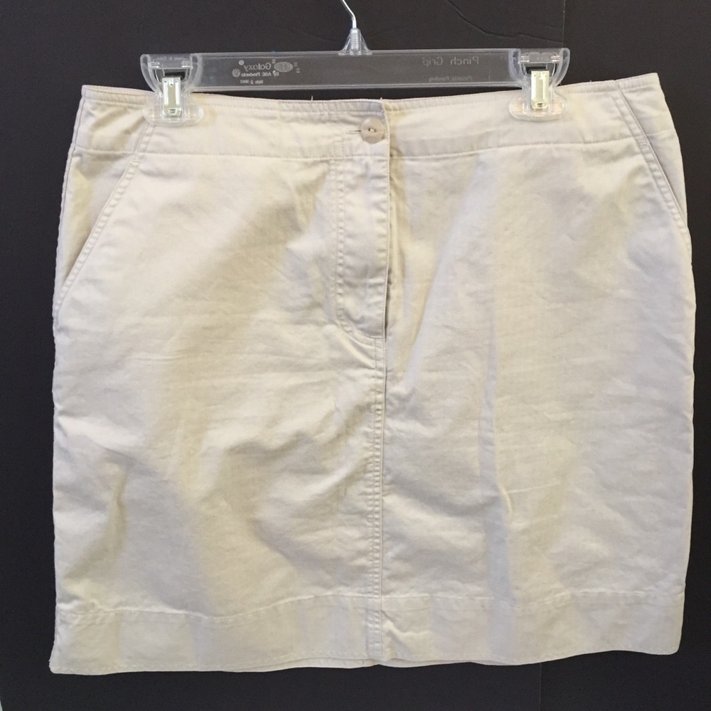CHRISTOPHER & BANKS SIZE 10 KHAKI SKIRT COTTON